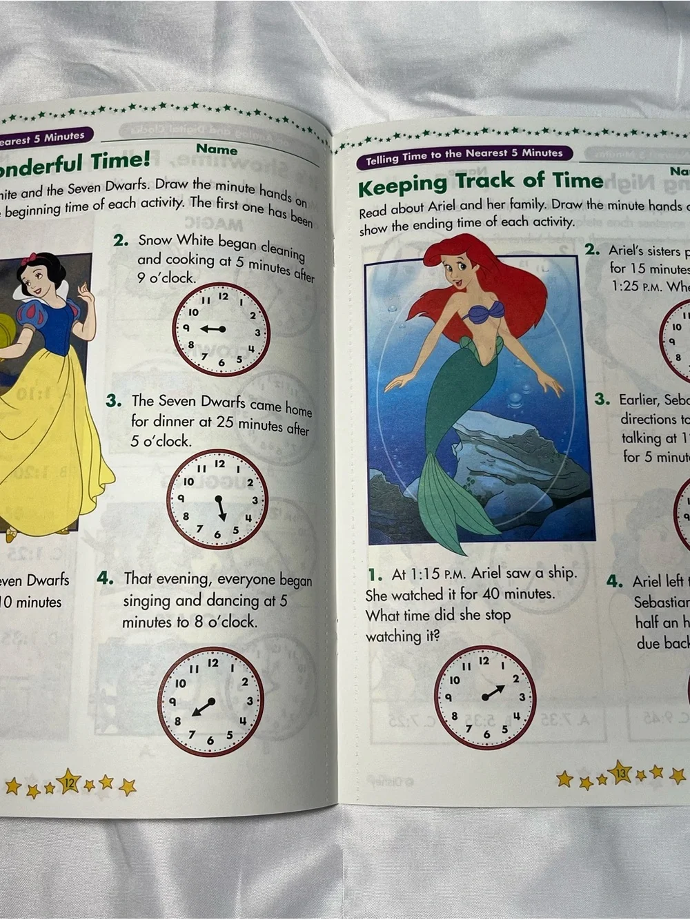 Disney Adventures in Learning Time & Money Workbook Grade 2 2005‎ NEW